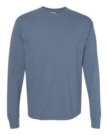 Pretreated Comfort Colors 6014 Garment-Dyed Heavyweight Long Sleeve T-Shirt - Blue Jean