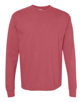 Pretreated Comfort Colors 6014 Garment-Dyed Heavyweight Long Sleeve T-Shirt - Crimson