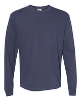 Pretreated Comfort Colors 6014 Garment-Dyed Heavyweight Long Sleeve T-Shirt - Navy