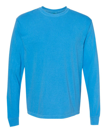 Pretreated Comfort Colors 6014 Garment-Dyed Heavyweight Long Sleeve T-Shirt - Royal Caribe