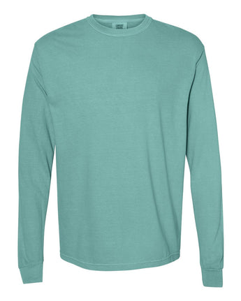 Pretreated Comfort Colors 6014 Garment-Dyed Heavyweight Long Sleeve T-Shirt - Seafoam