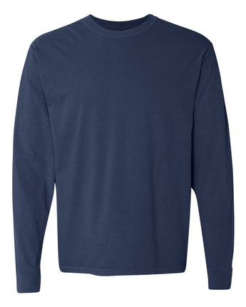 Pretreated Comfort Colors 6014 Garment-Dyed Heavyweight Long Sleeve T-Shirt - True Navy