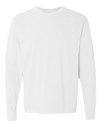Pretreated Comfort Colors 6014 Garment-Dyed Heavyweight Long Sleeve T-Shirt - White
