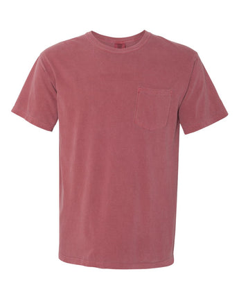 Pretreated Comfort Colors 6030 Garment-Dyed Heavyweight Pocket T-Shirt - Brick