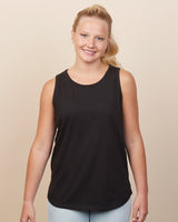 Pretreated Enza 00579 Ladies Essential Relaxed Tank - Black
