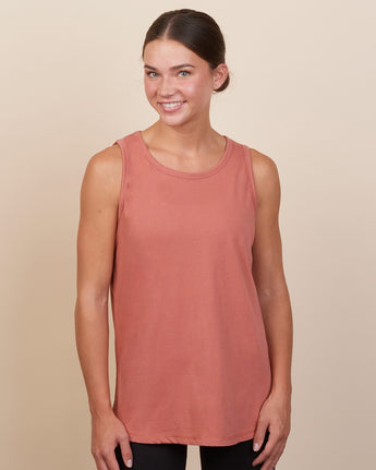 Pretreated Enza 00579 Ladies Essential Relaxed Tank - Dusty Rose