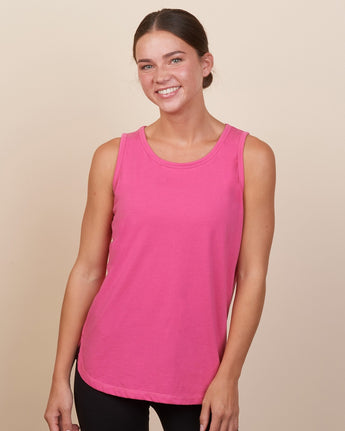Pretreated Enza 00579 Ladies Essential Relaxed Tank - Hot Pink