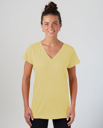 Pretreated Enza 02379 Ladies Essential Relaxed V-Neck Tee - Butter