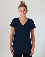 Pretreated Enza 02379 Ladies Essential Relaxed V-Neck Tee - Navy
