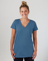 Pretreated Enza 02379 Ladies Essential Relaxed V-Neck Tee - Stella Blue