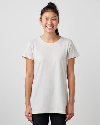 Pretreated Enza 02479 Ladies Essential Relaxed Crew - Oyster Shell