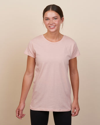 Pretreated Enza 02479 Ladies Essential Relaxed Crew - Silver Pink