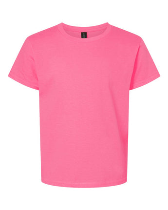 Pretreated Gildan 3000B Youth Light Cotton T-Shirt - Safety Pink