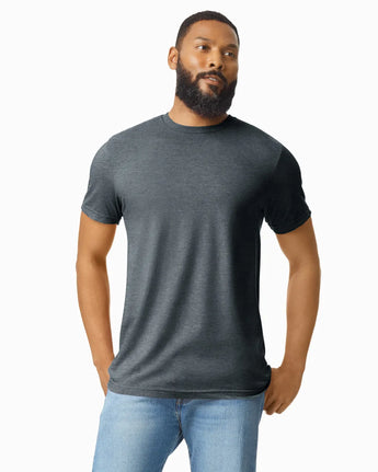 Pretreated Gildan 64000CVC Softstyle CVC T-Shirt - Dark Heather