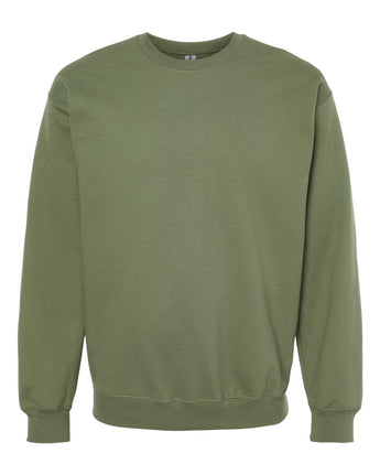 Pretreated Gildan SF000 Softstyle Midweight Crewneck Sweatshirt - Military Green