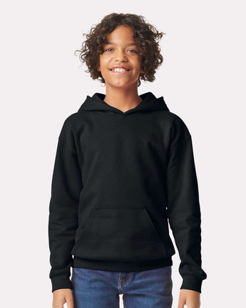 Pretreated Gildan SF500B Softstyle Youth Hooded Sweatshirt - Black