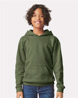 Pretreated Gildan SF500B Softstyle Youth Hooded Sweatshirt - Military Green
