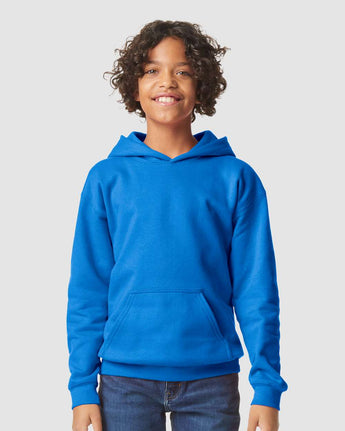 Pretreated Gildan SF500B Softstyle Youth Hooded Sweatshirt - Royal