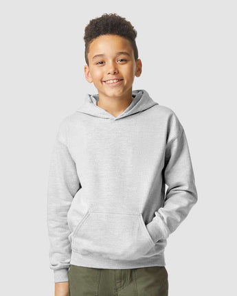 Pretreated Gildan SF500B Softstyle Youth Hooded Sweatshirt - Sport Grey