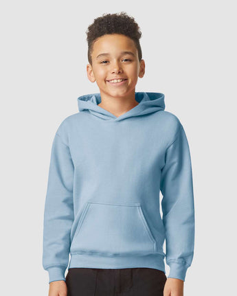 Pretreated Gildan SF500B Softstyle Youth Hooded Sweatshirt - Stone Blue
