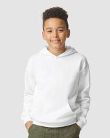 Pretreated Gildan SF500B Softstyle Youth Hooded Sweatshirt - White