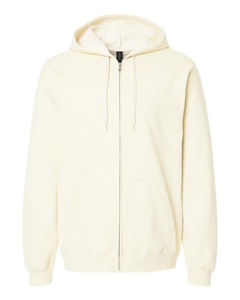 Pretreated Gildan SF600 Softstyle Full-Zip Hooded Sweatshirt - Off White