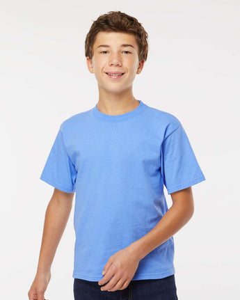 Pretreated M&O 4850 Youth Gold Soft Touch T-Shirt - Carolina Blue
