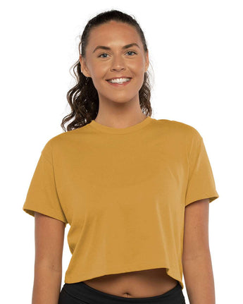 Pretreated Next Level 1580 Women's Ideal Crop Top - Antique Gold