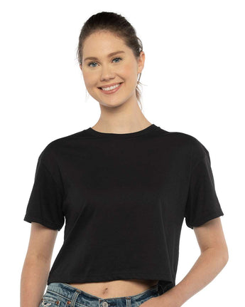 Pretreated Next Level 1580 Women's Ideal Crop Top - Black