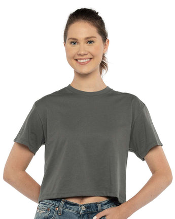 Pretreated Next Level 1580 Women's Ideal Crop Top - Dark Grey