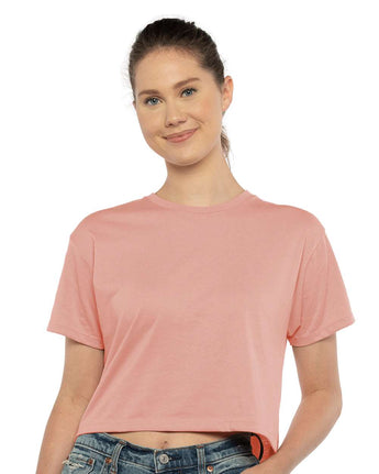 Pretreated Next Level 1580 Women's Ideal Crop Top - Desert Pink