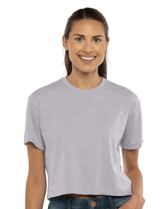 Pretreated Next Level 1580 Women's Ideal Crop Top - Heather Grey