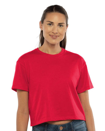 Pretreated Next Level 1580 Women's Ideal Crop Top - Red