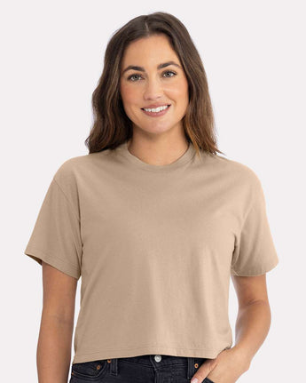 Pretreated Next Level 1580 Women's Ideal Crop Top - Tan
