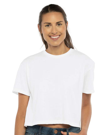 Pretreated Next Level 1580 Women's Ideal Crop Top - White