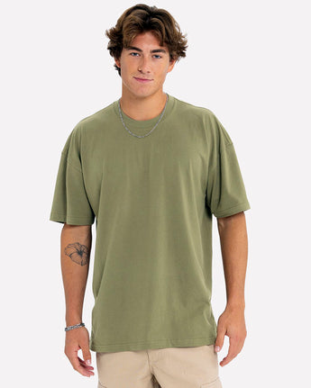 Pretreated Next Level 7200 Unisex Heavyweight T-Shirt - Olive Model