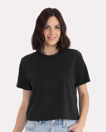 Pretreated Next Level 7610 Women's Heavyweight Boxy T-Shirt - Black