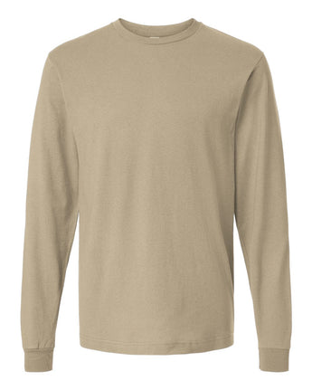 Pretreated Tultex 202LS Fine Jersey Long Sleeve T-Shirt - Sand