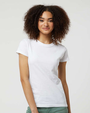 Pretreated Tultex 213 Women's Fine Jersey T-Shirt - White