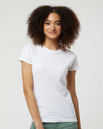 Pretreated Tultex 213 Women's Fine Jersey T-Shirt - White