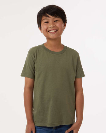 Pretreated Tultex 235 Youth Fine Jersey T-Shirt - Military Green