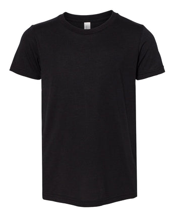 Pretreated BELLA+CANVAS 3413Y Youth Triblend Tee - Solid Black Triblend