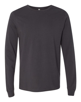 Pretreated BELLA+CANVAS 3501 Unisex Jersey Long Sleeve Tee - Dark Grey