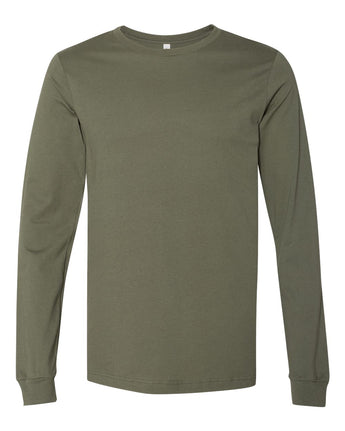 Pretreated BELLA+CANVAS 3501 Unisex Jersey Long Sleeve Tee - Military Green