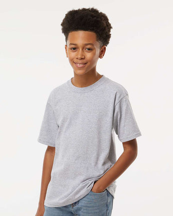 Pretreated M&O 4850 Youth Gold Soft Touch T-Shirt - Athletic Grey