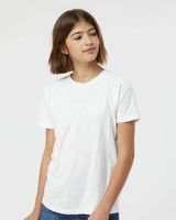 Pretreated Tultex 235 Youth Fine Jersey T-Shirt - White