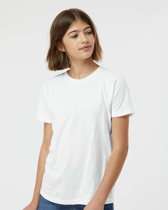 Pretreated Tultex 235 Youth Fine Jersey T-Shirt - White