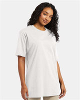 Pretreated Hanes 5280T Unisex Essential-T Tall T-Shirt - White - On Model