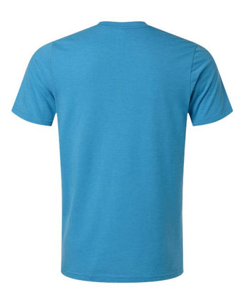Pretreated Tultex 602CVC Unisex Combed CVC T-Shirt - Heather Aquamarine - Back