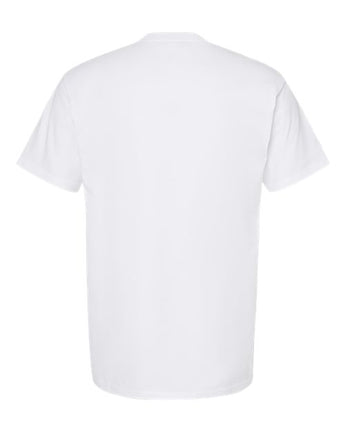 Pretreated Tultex 293 Unisex Heavyweight Jersey Pocket T-Shirt - White - Back